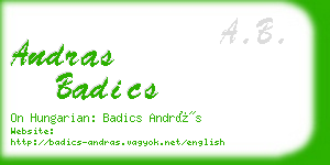 andras badics business card